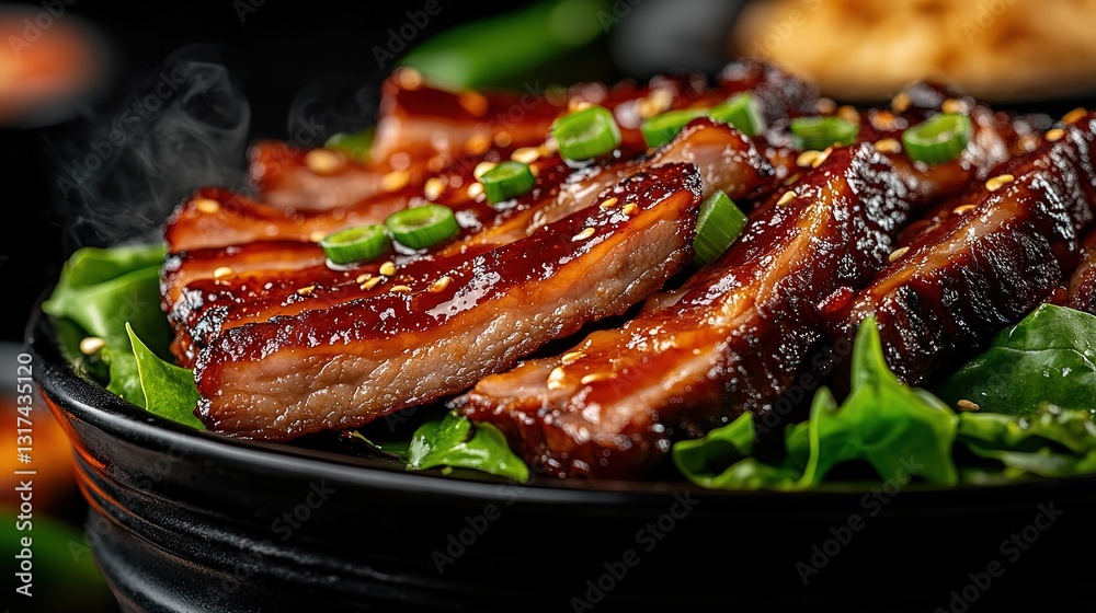 a bowl of roasted duck with sweat sauce with rice, Asian style dish look tasty a bowl of roasted duck with sweat sauce with rice, Asian style dish look tasty