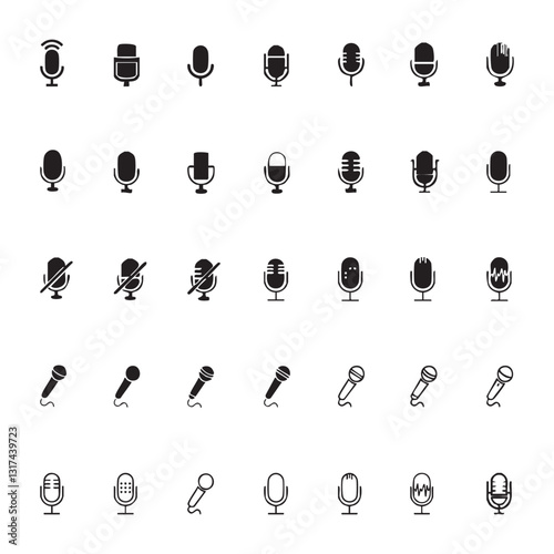 Podcast Microphone Icon - Vector EPS for Audio and Studio Designs