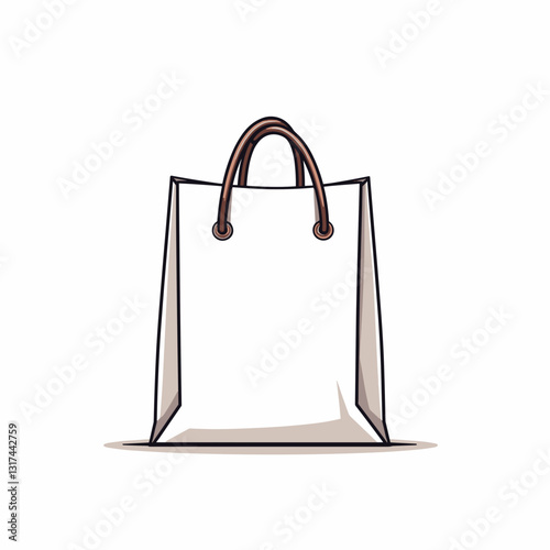 Reusable shopping bag icon in black and white, sustainability concept