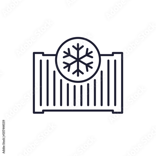 refrigerated container, reefer line icon