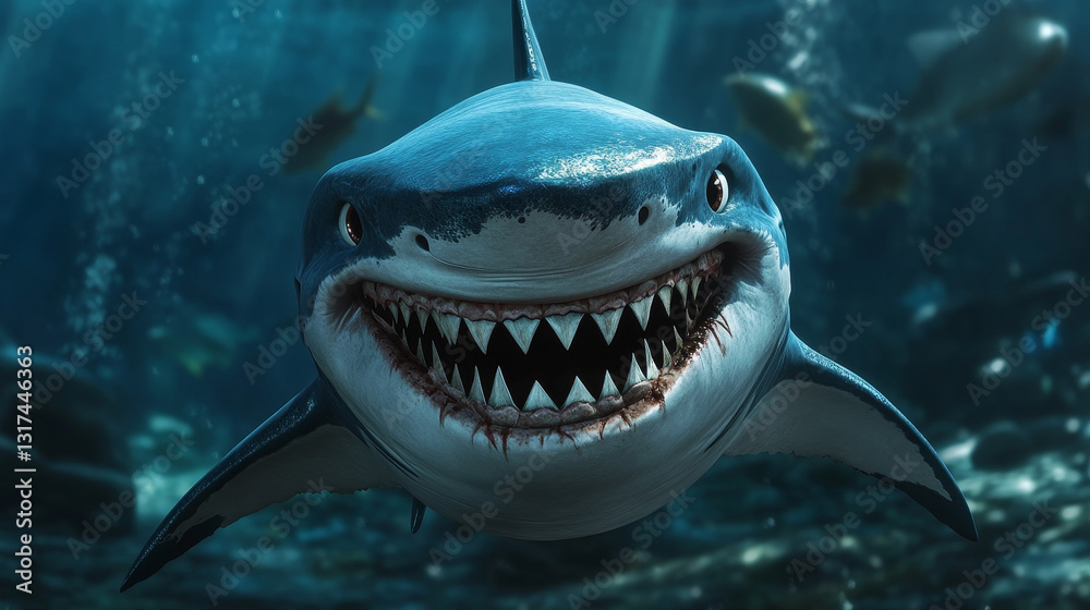 Obraz premium Vector shark character.