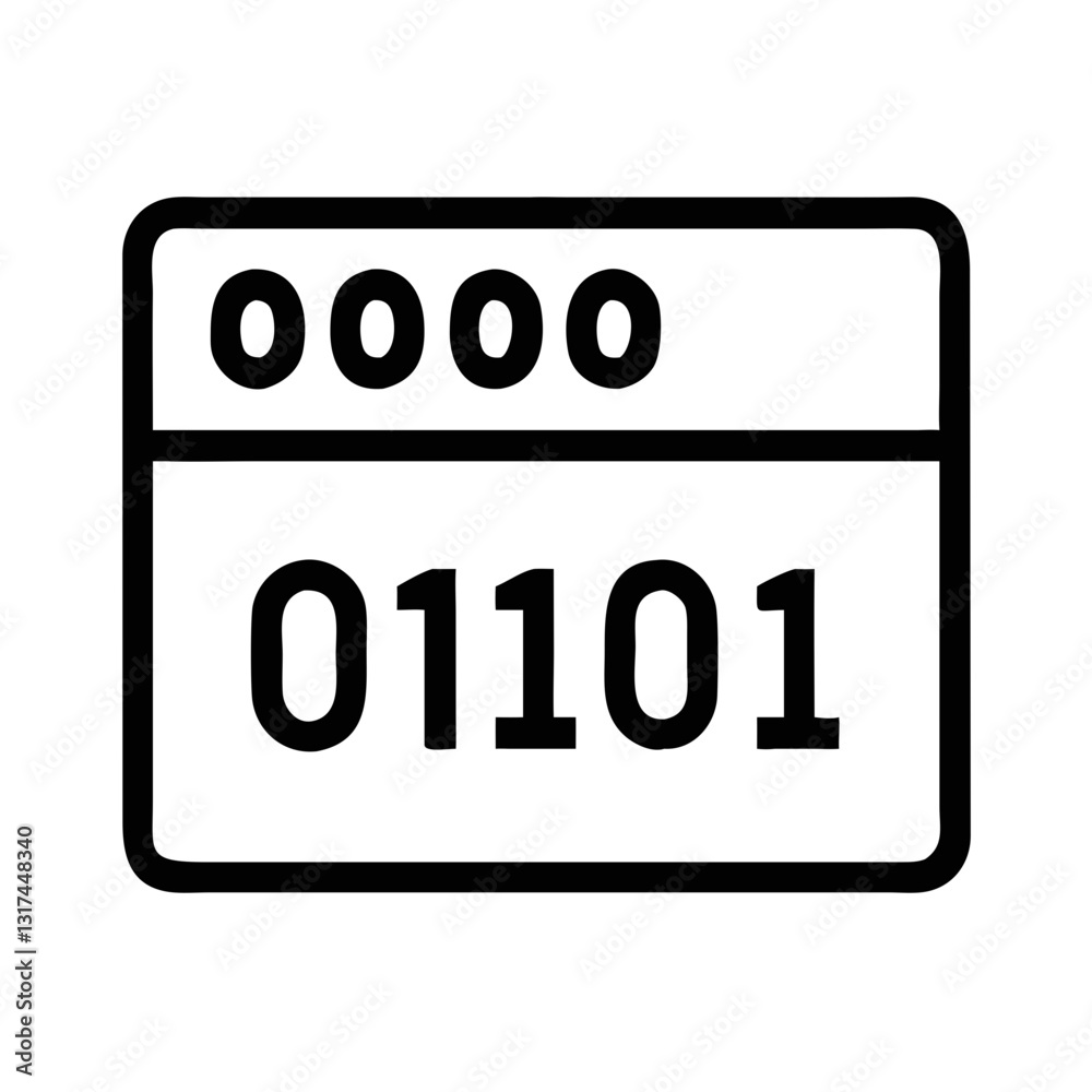 Black and white binary code on a panel Black and white binary code on a panel