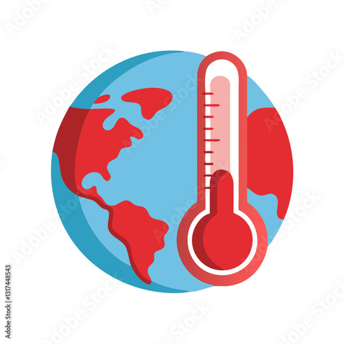 Earth with thermometer showing global warming