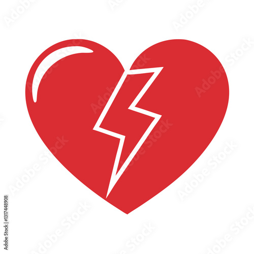 Red broken heart symbol