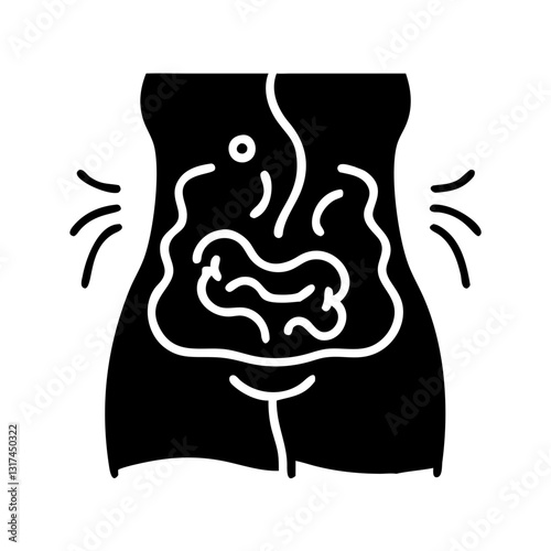 Stomach pain and digestive issue illustration