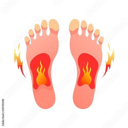 Burning feet pain illustration