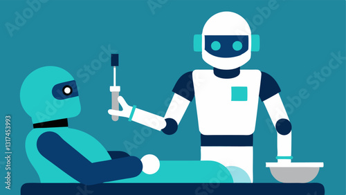 Surgical Assistant Robot A sleek humanoid robot with robotic arms assisting a surgeon by holding surgical instruments while the surgeon focuses on a patient on the operating table.