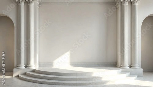 Serene Classical Interior with Grand Columns