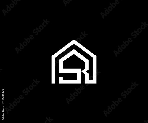 SR letter home clean logo design