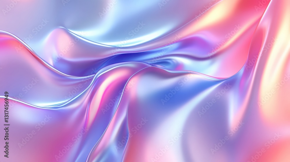 Fototapeta premium Vibrant Abstract Background with Iridescent Fluid Waves, symbolizing fluidity, energy, and modern design. Perfect for website banners, digital art, and tech presentations.