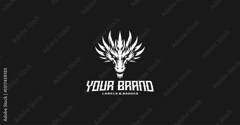 Obraz premium Angry dragon head illustration