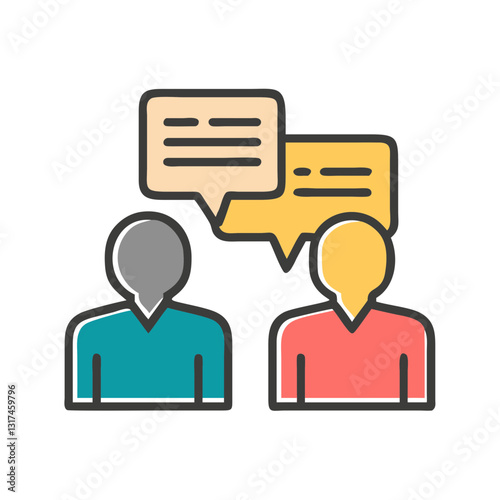 Work chat icon with dialogue bubbles, communication concept -