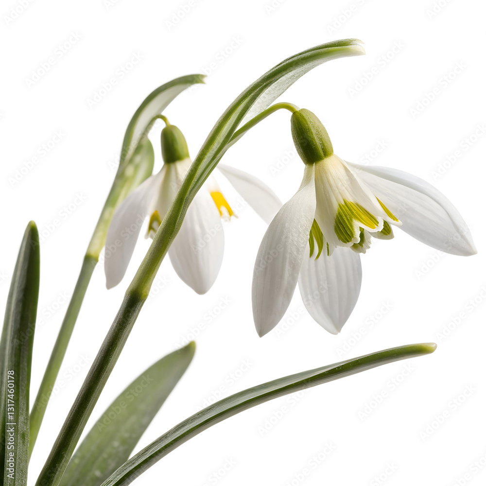 Fototapeta premium Snowdrop, isolated on a transparent background