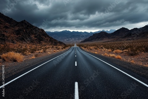black asphalt road and white dividing lines