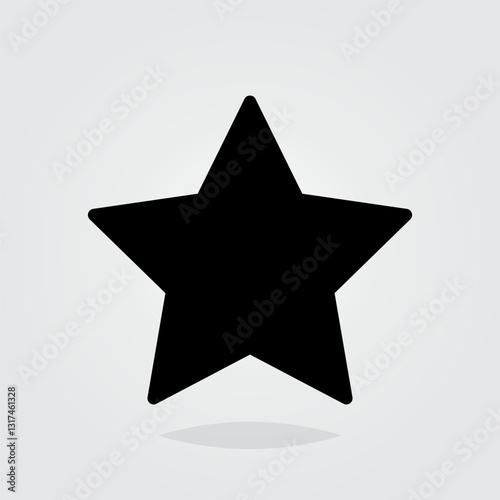 Star icon isolated black flat style design. Abstract  shape Illustration