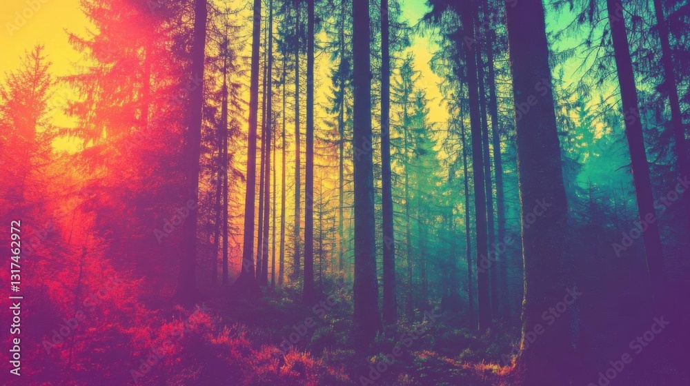 Naklejka premium Enchanted Forest: Sunrise