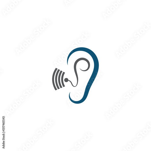 ear hearing logo template vector icon