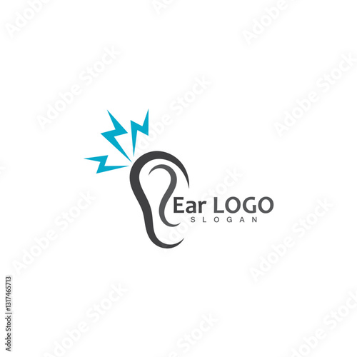 ear hearing logo template vector icon