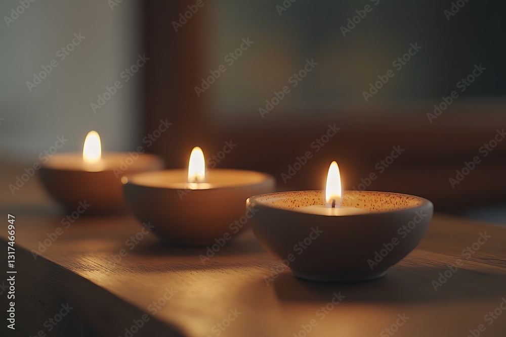 Three Candles in a Calm Ambiance Three Candles in a Calm Ambiance