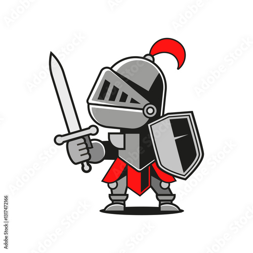 Modern professional Knights Sword and Shield logo design template
