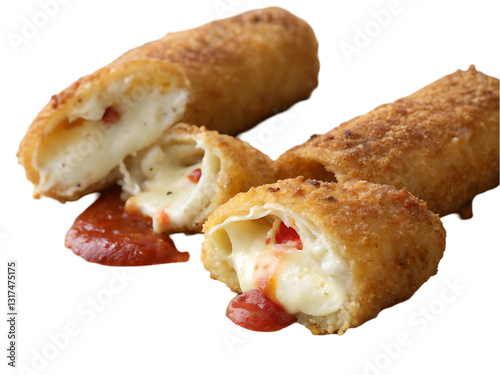 Fried rolls with melted cheese