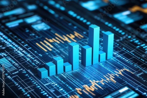 Financial Charts and Graphs on Digital Screen for Data Analysis and Business Insights