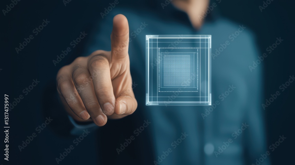 Businessman Interacting with 3D Floating Transparent Documents in Augmented Reality Environment Businessman Interacting with 3D Floating Transparent Documents in Augmented Reality Environment