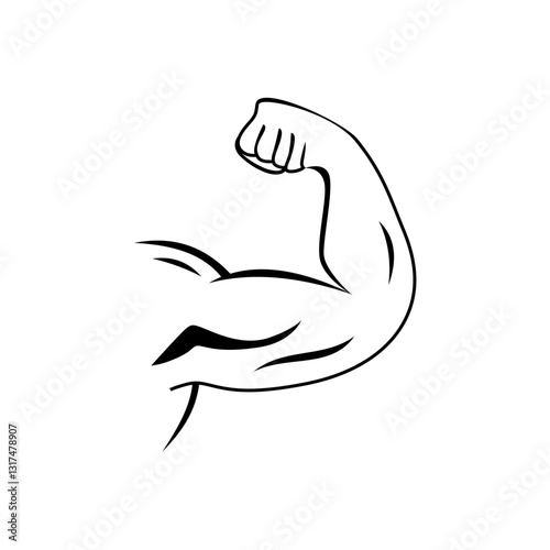 Bicep Outline Vector, Gym Logo Vector, Fitness