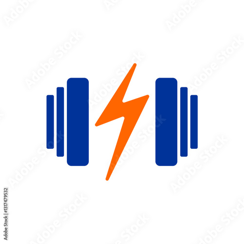 Flash Barbel Logo Vector, Gym Logo, Fitness icon