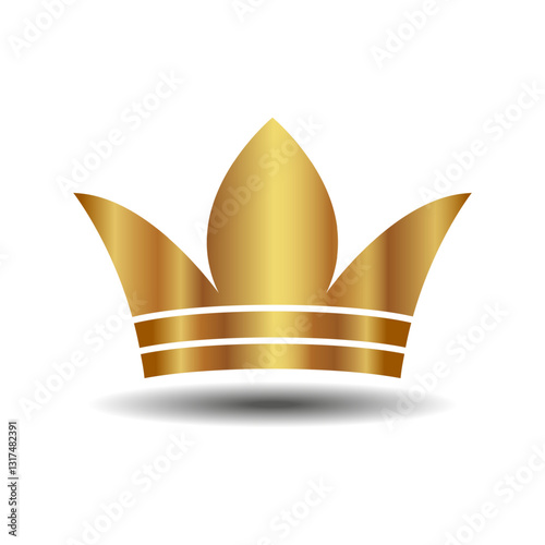 Golden crown on a white background