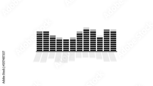 Abstract sound wave graphic illustration.