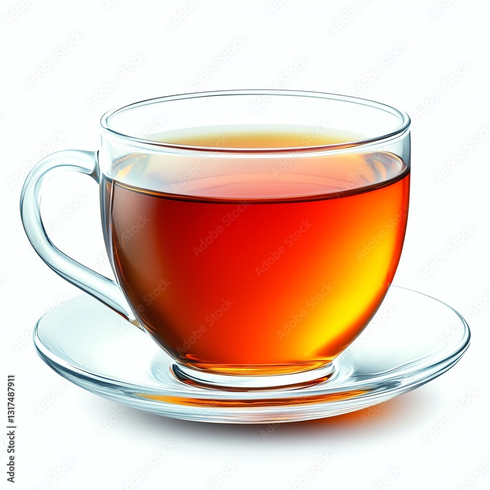 A clear glass cup filled with steaming hot tea, resting on a matching saucer. The warm amber color of the tea invites you to pause and enjoy a comforting moment. A clear glass cup filled with steaming hot tea, resting on a matching saucer. The warm amber color of the tea invites you to pause and enjoy a comforting moment.