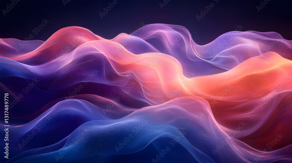 Fototapeta premium Abstract Color Wave: A vibrant and dynamic abstract image showcasing flowing, undulating waves of color, creating a sense of movement and visual interest, perfect for artistic and design projects.