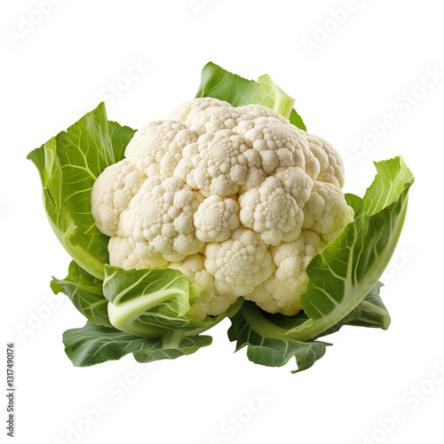 Big Cauliflower Isolated on Transparent Background