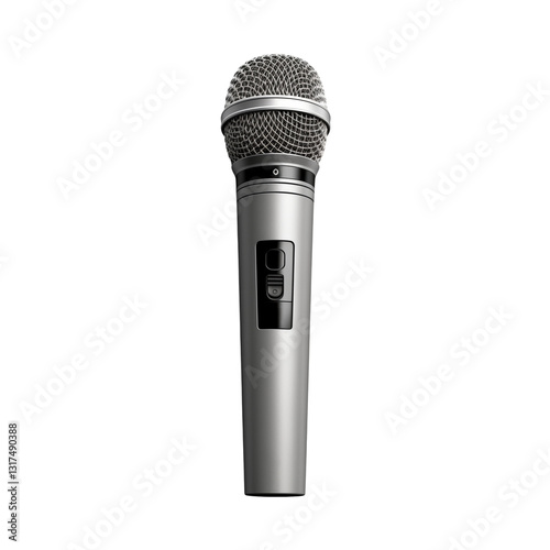 Grey Music  Microphone Isolated On Transparent Background