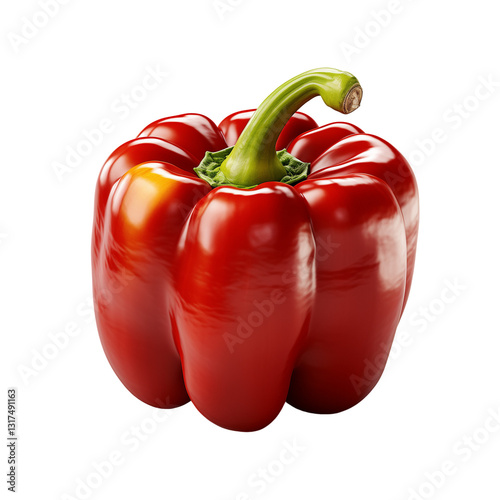 Red Bell Pepper On White Background