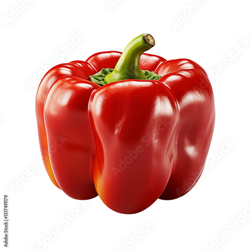 Red Bell Pepper Isolated On White Background