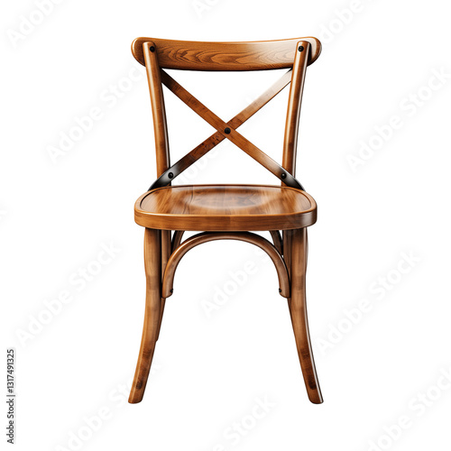 Old Wooden Chair Isolated On Transparent Background