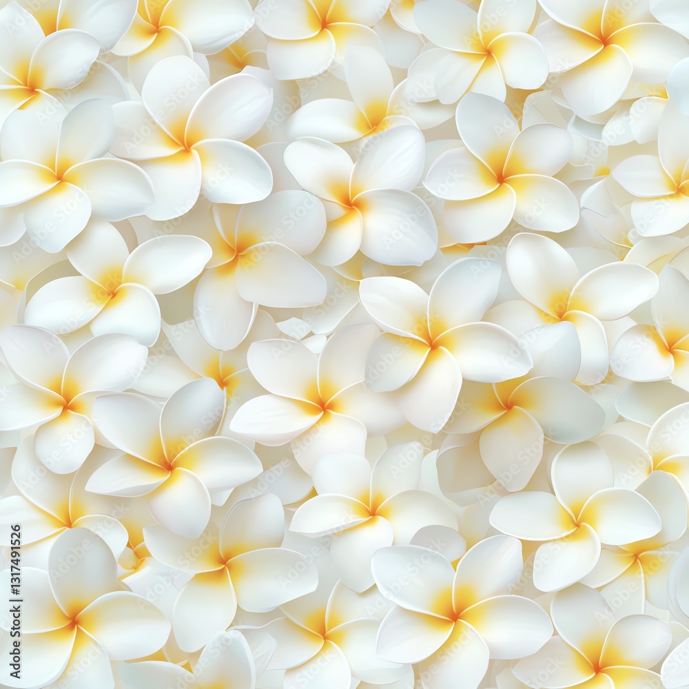 Fototapeta premium A lush display of white and yellow flowers beautifully arranged. These vibrant blooms symbolize purity and tranquility, perfect for various design and artistic projects.