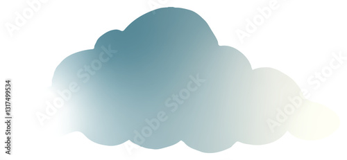 A stylized cloud-shaped mirror with a soft metallic sheen, reflecting light in a subtle gradient of blue and silver tones. The edges are slightly outlined, giving it a delicate yet modern aesthetic. 