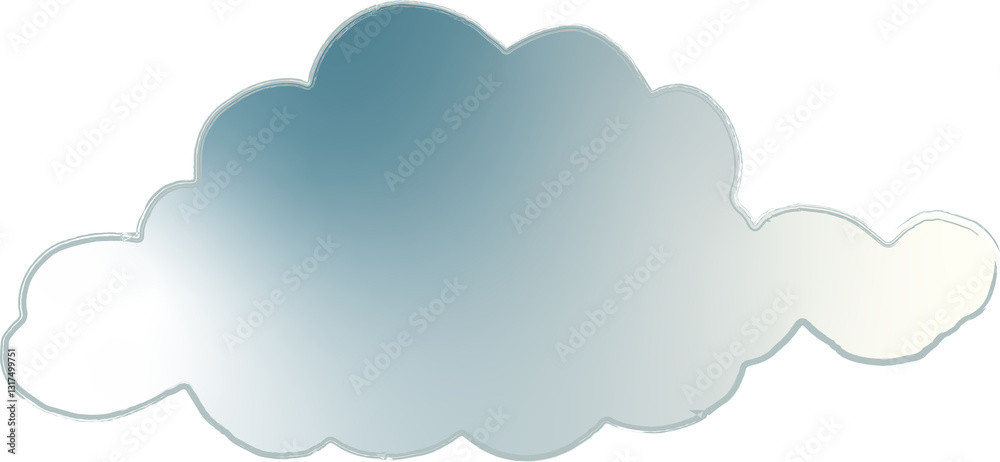 A stylized cloud-shaped mirror with a soft metallic sheen, reflecting light in a subtle gradient of blue and silver tones. The edges are slightly outlined, giving it a delicate yet modern aesthetic. T A stylized cloud-shaped mirror with a soft metallic sheen, reflecting light in a subtle gradient of blue and silver tones. The edges are slightly outlined, giving it a delicate yet modern aesthetic. T
