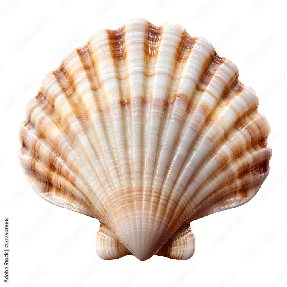 Fototapeta premium white scallop shell isolated on transparent background