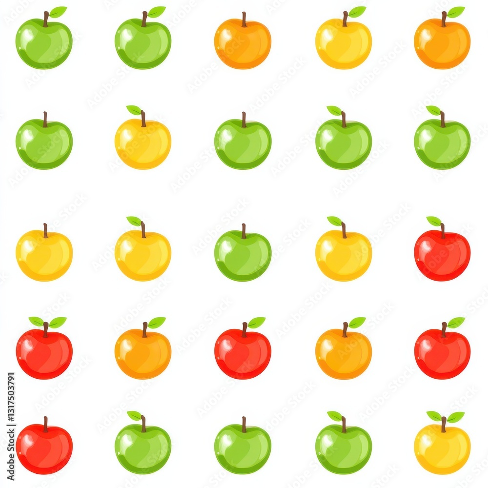 Colorful Apple Pattern Background. Colorful Apple Pattern Background.