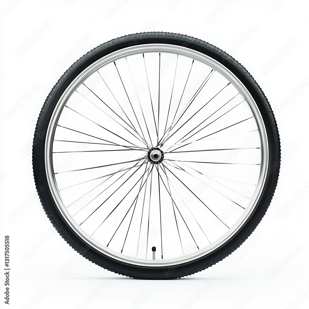 Bicycle wheel isolated on white background close-up photo minimalist style Bicycle wheel isolated on white background close-up photo minimalist style