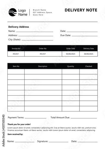 Free Delivery Note Template