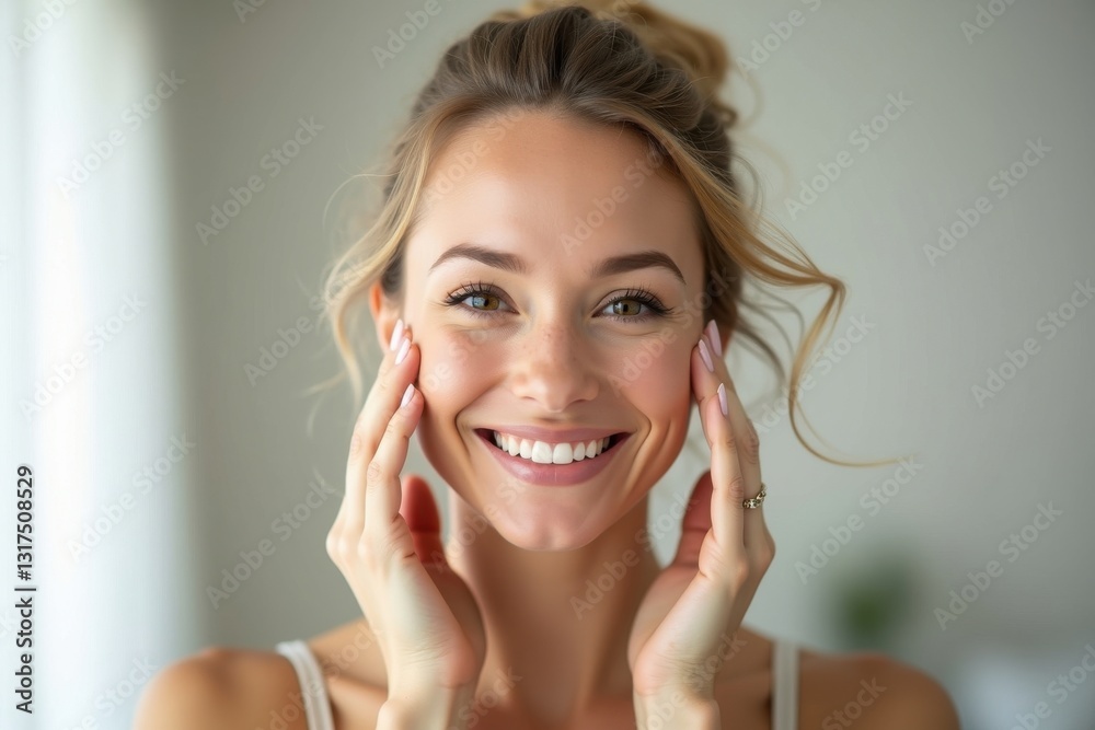 Beautiful woman showcasing fresh makeup look Beautiful woman showcasing fresh makeup look