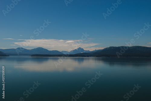 mountain lake and blue sky