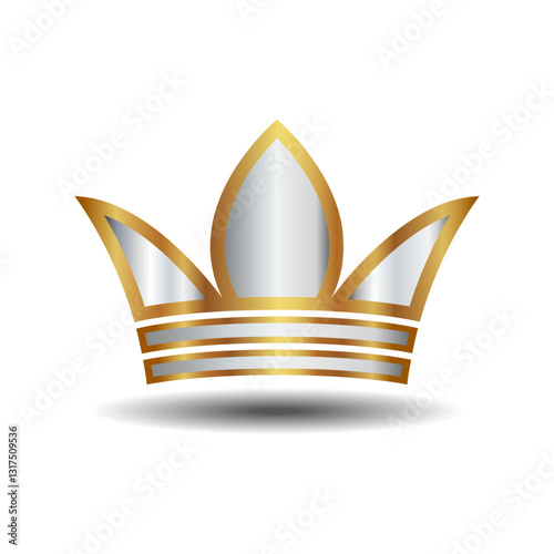 Golden crown on a white background