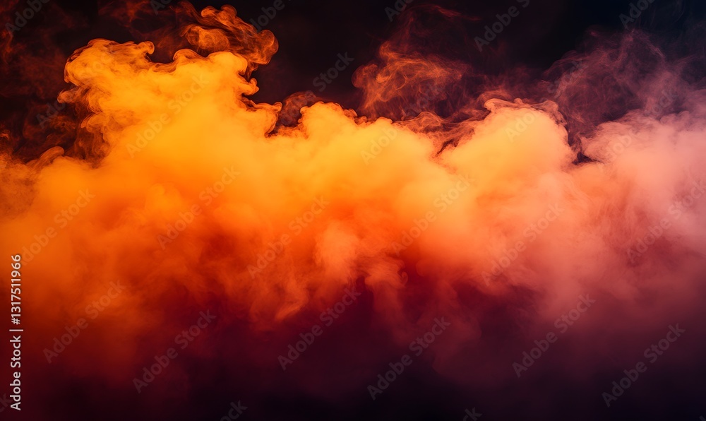 Naklejka premium smoky orange and purple clouds abstract background.