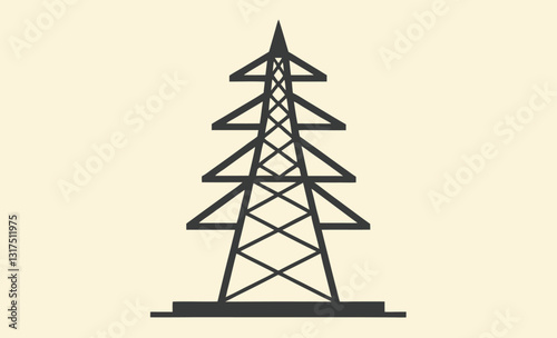 Power tower silhouette, print Power tower silhouette vector illustration transmission tower icon set Isolated on white background ,transmission tower vector illustration